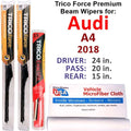Wiper 2018 3) A4 Audi Beam of (Set Wipers w/Rear Performance