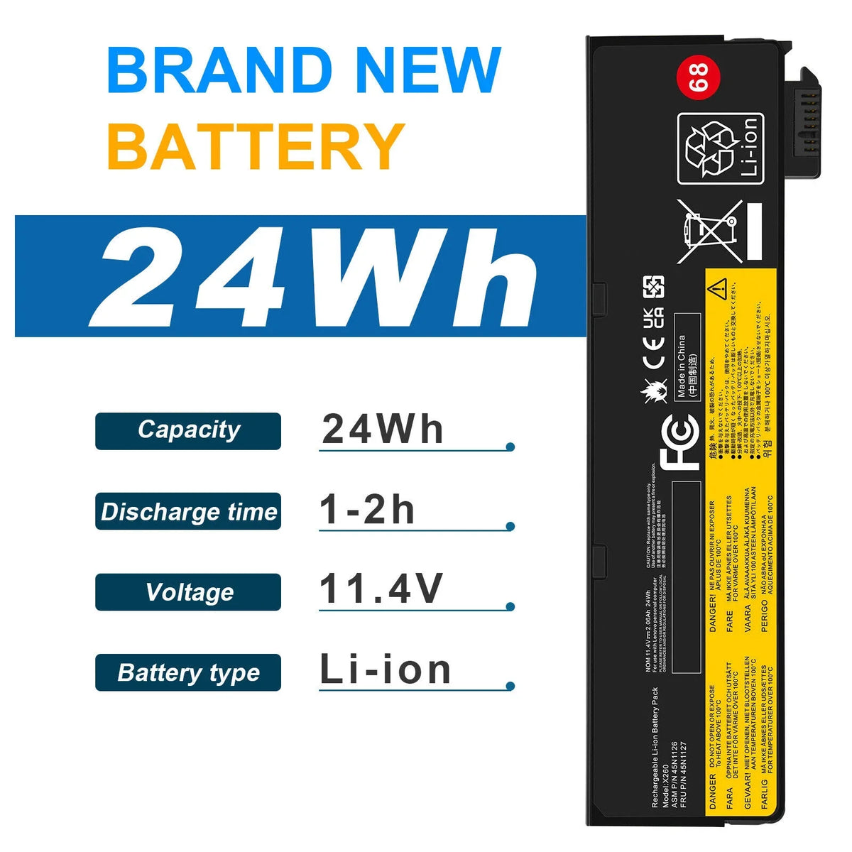 45N1125 T440 For 24Wh L450 T470P T460 T560 Battery ThinkPad 45N1130 L470