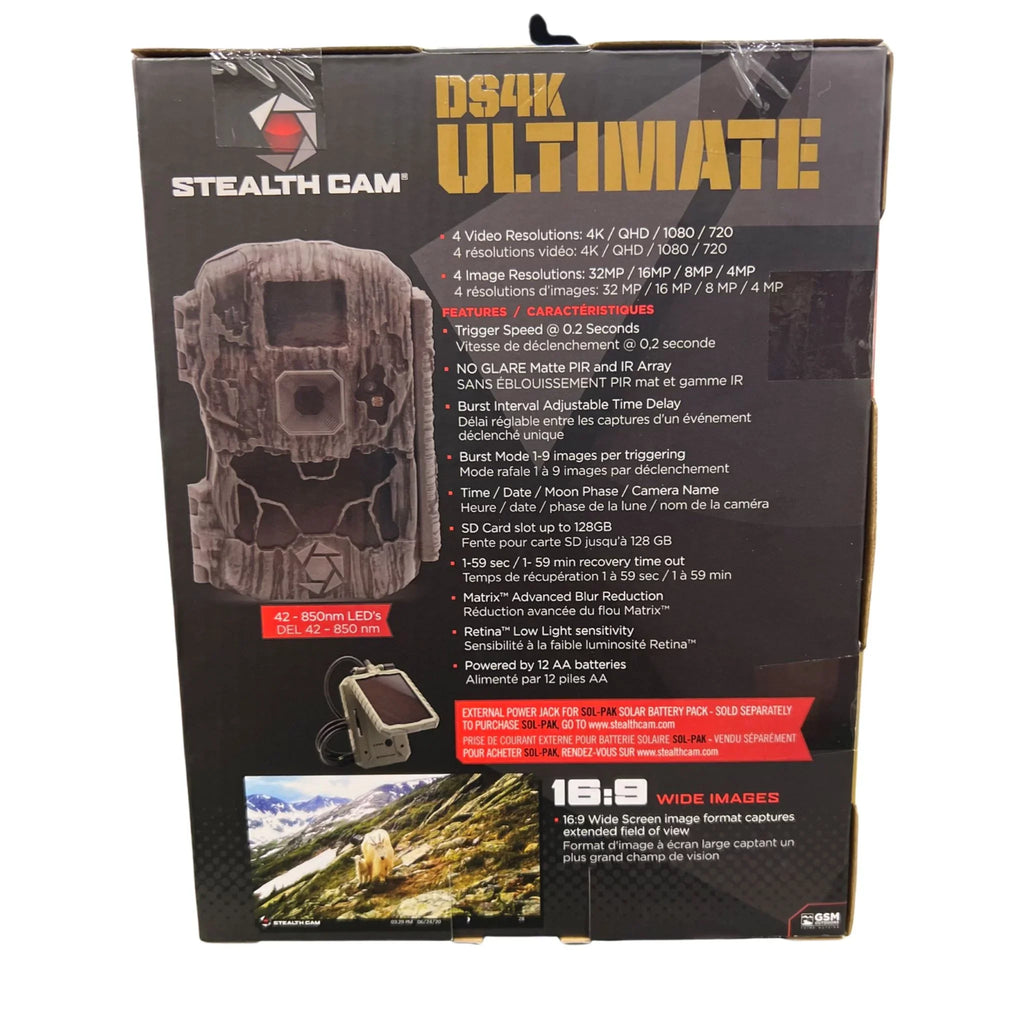 Ultimate Video 4K Monitor 32MP 30FPS, Trail Cam Hunting Stealth DS4K