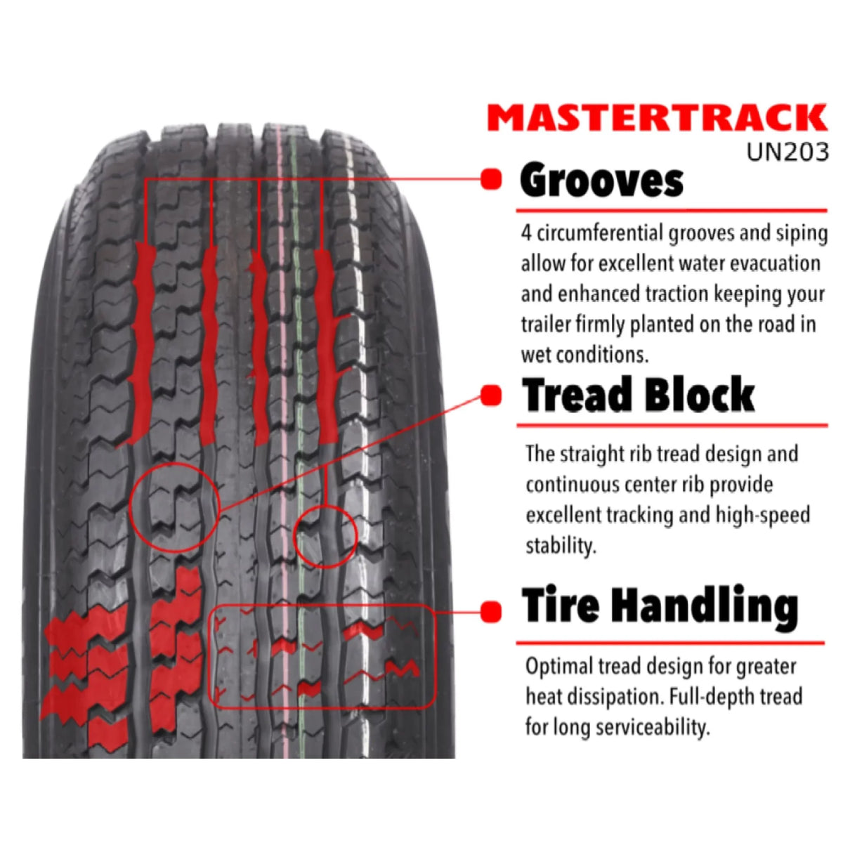 Range 8 ST UN203 D ST205/75R14 Tire Load 205/75R14 205/75/14 Ply (Tire Only) Mastertrack Trailer 105M - Radial
