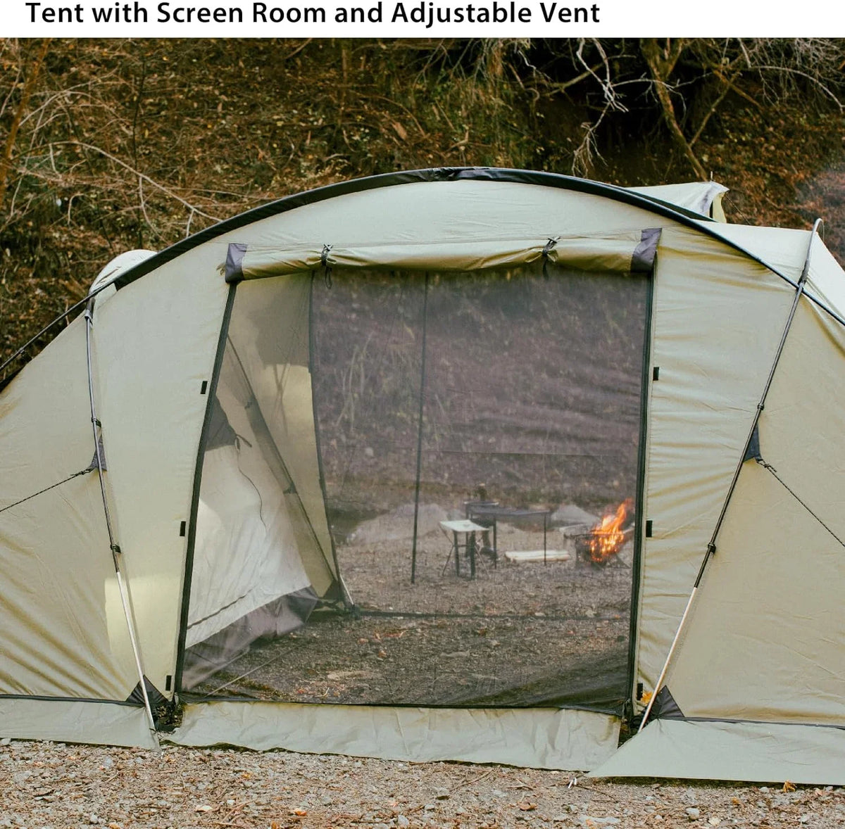 Weatherproof with Tent Durable Room Camping Easy Setup Tent Person Screen 2/3/4/5/6 Divider, Glamping Tent, with with Family Porch, Large YANPO Tent Room