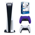 Charge PowerPack Battery & and Version Extra Playstation Cable Purple Bundle with Pack Controller Surge Sony Console 5 Disc