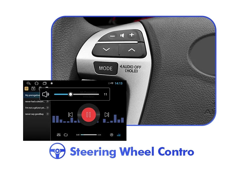 Inch Control/Backup Radio 9 Wireless Built-in for Toyota 10 Android Auto/GPS/Bluetooth/FM/AUX-in/Steering 2+32G Touchscreen Carmy Stereo Camera Double Car Carplay/Android Wheel with 2006-2011 Din