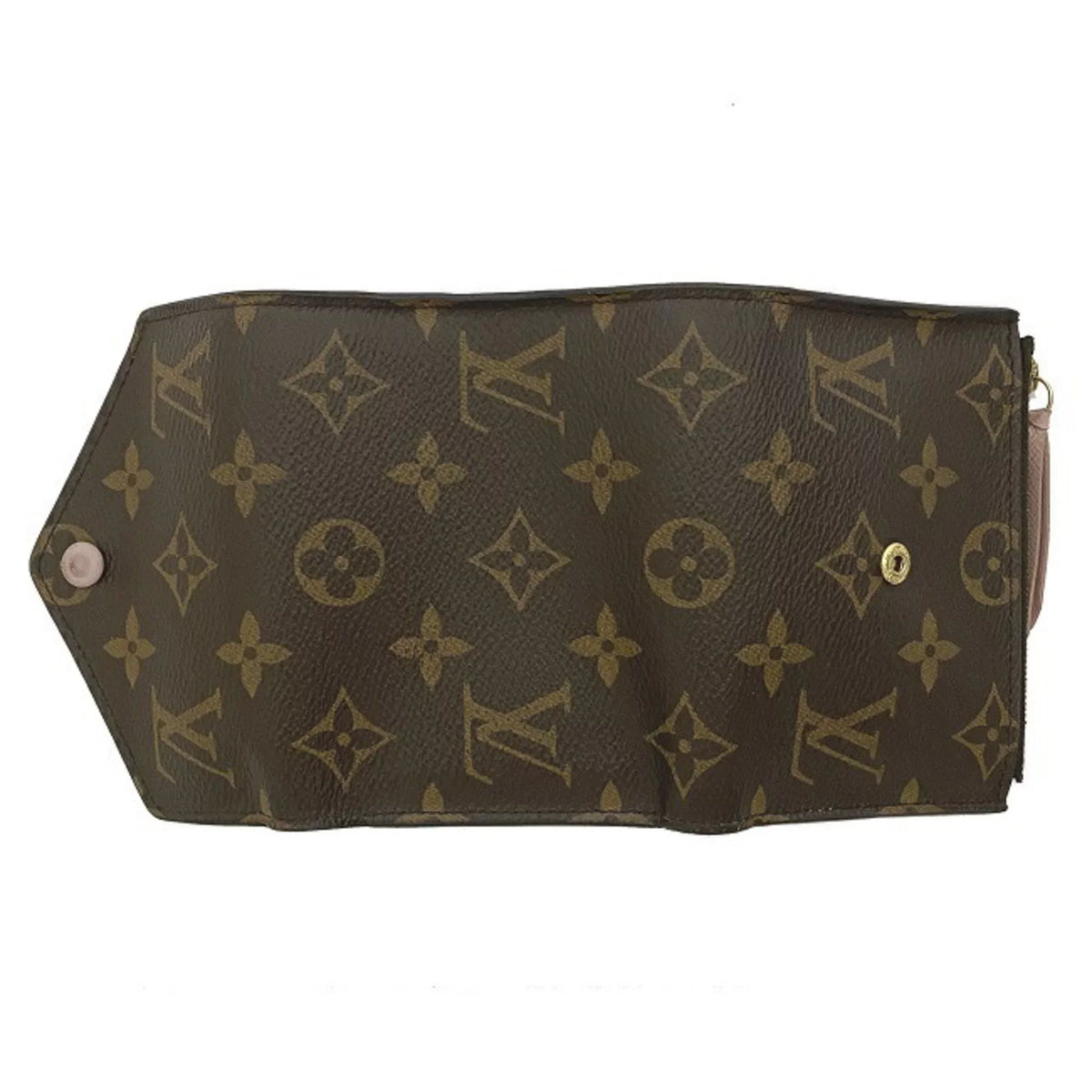 Rose (Good) NZ3119 Trifold Victorine Brown LOUIS Pink Monogram Pre-Owned M62360 Wallet Portefeuille VUITTON Ladies Ballerine
