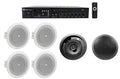 4" Restaurant/Bar/Cafe Black Speakers+Amp House+(4) Front JBL of Background 6.5"