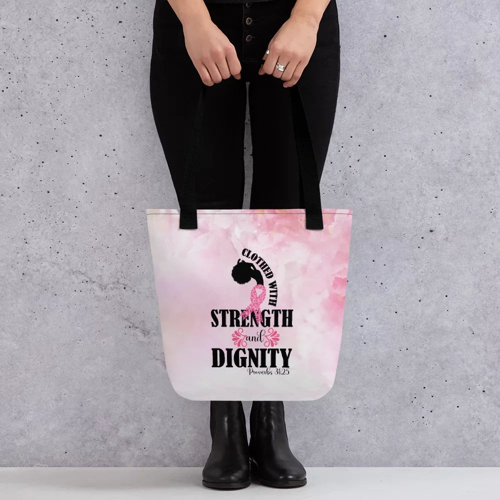 and with Tote Bag Dignity Clothed Strength