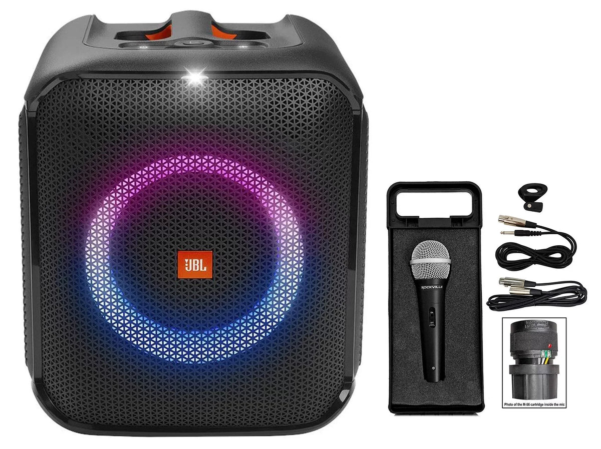 Party LED Compact Essential + Partybox Speaker Portable JBL Microphone Encore w