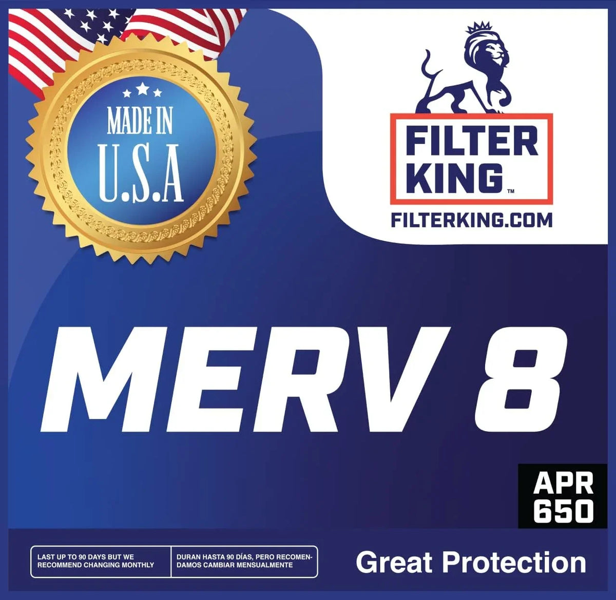 Air | Filters King A/C | 9.5 8 9.5x33.5x1a USA .75" IN Furnace x Filter x Actual Filter 33.5 4-PACK HVAC | MERV | Size: MADE Pleated