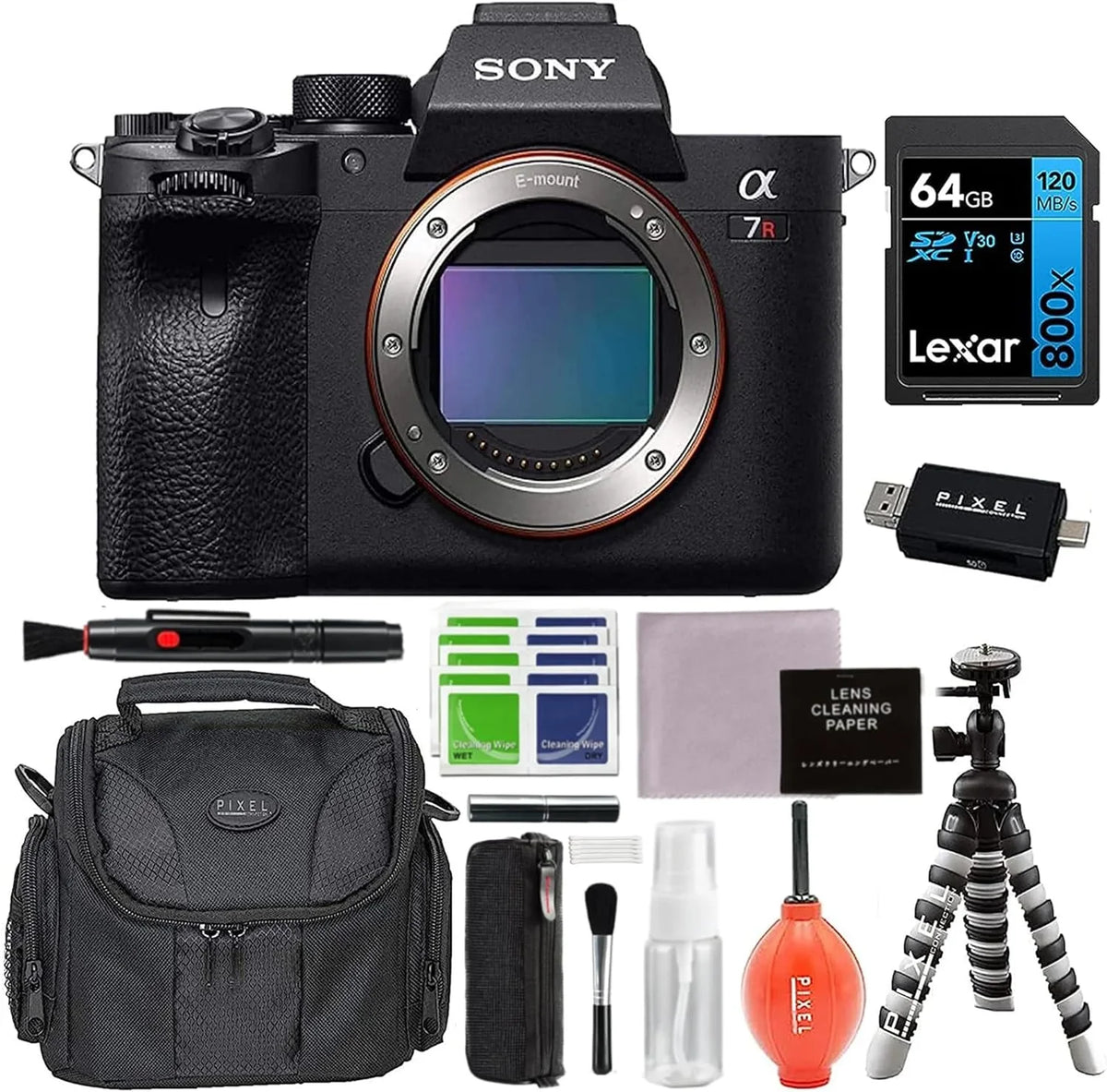 Flexible + a7R Tripod, IV Gadget Card, a7R 64GB Digital Alpha More Mirrorless Sony Bag Bundle IV Camera with | Memory Sony