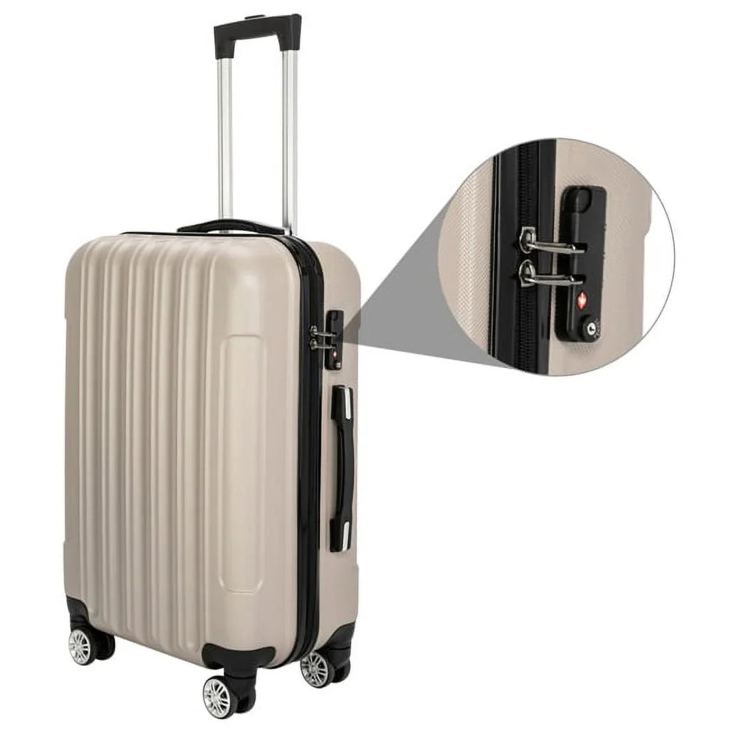 Luggage Wheels(20/24/28), with Piece Capri Champagne Spinner 3 Set