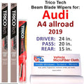 (Set Blade 2019 A4 allroad w/Rear Audi Wiper Beam 3) of Wipers