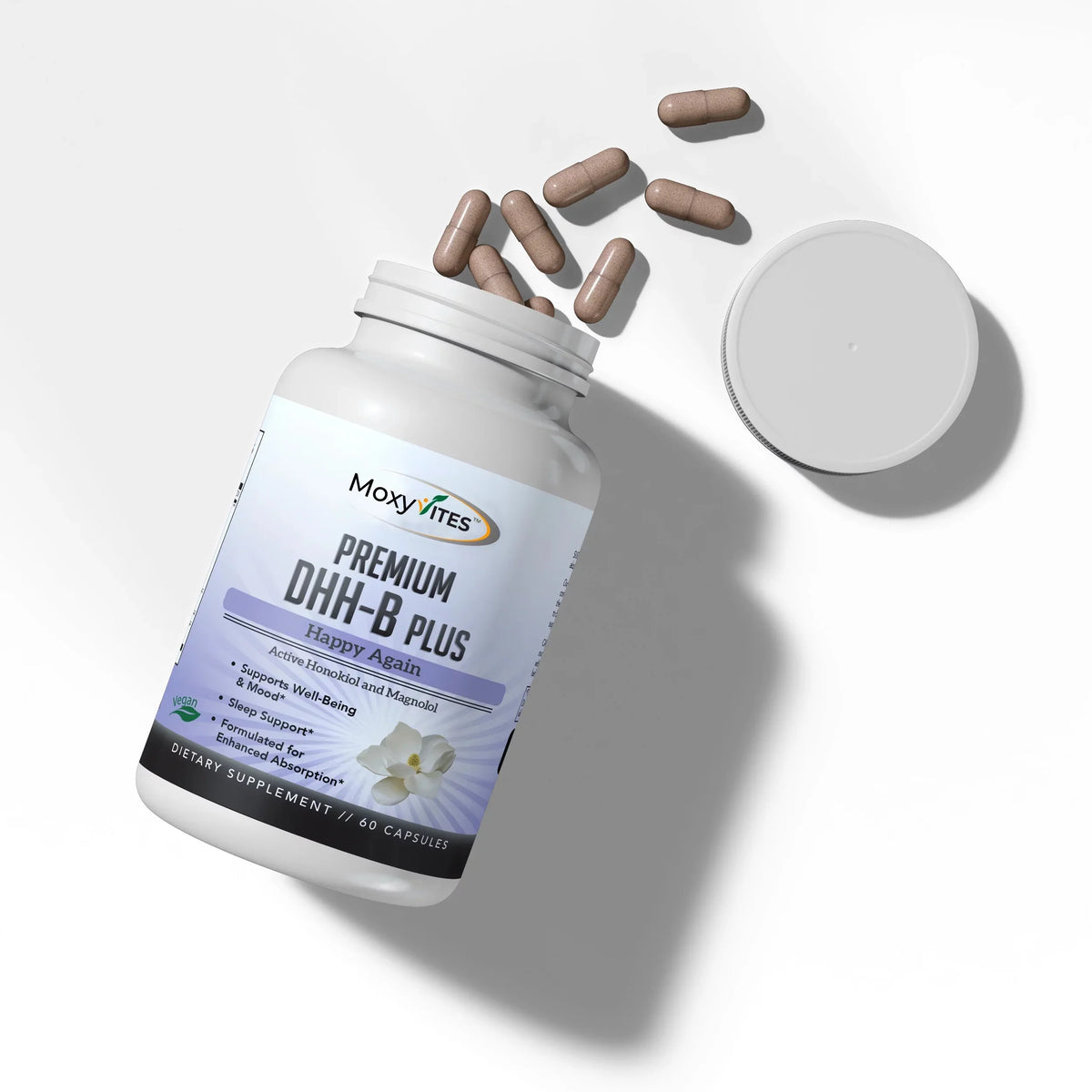 Sleep 60 for Dihydrohonokiol-B, Vegan DHH-B Supplement, Anxiety, Calm Mood Caps MoxyVites