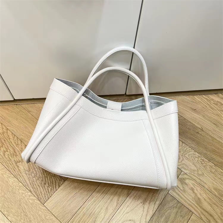 Bag Work Namzi for Women,Slouchy Oversized Bags,Genuine Capacity Tote Bag（White） Vegan Leather Tote Leather Shoulder Large