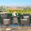 Emanuel Multibrown, Piece Brown Wicker Outdoor Dining Round Set 3 Cushions, with Light