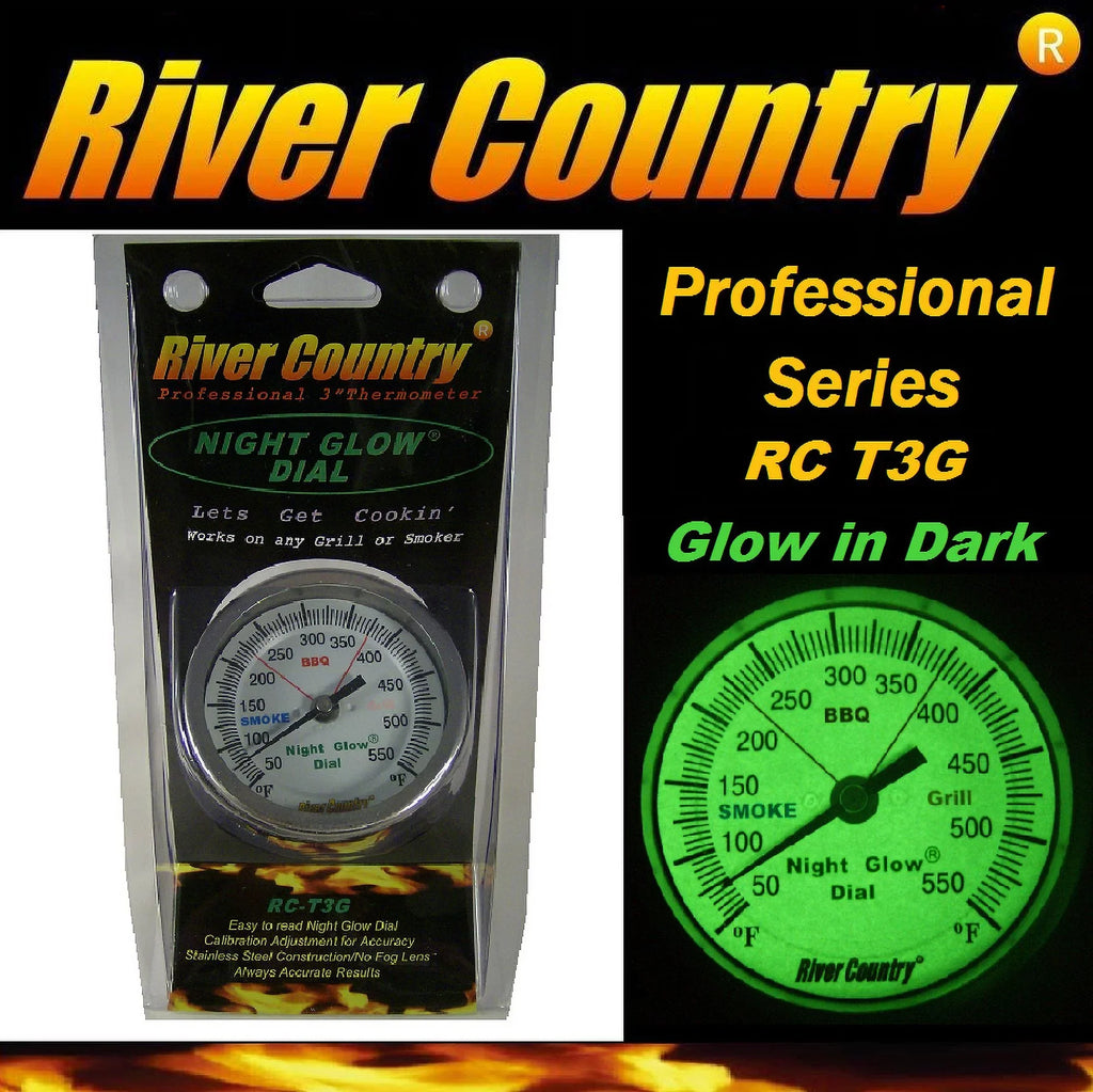 River Grill, BBQ, Thermometer (RC-T3G) Smoker Country Premium Glow' 3" 'Night