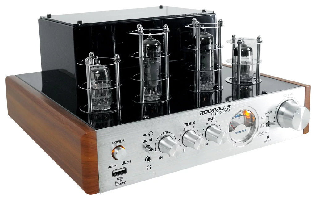 BluTube Bluetooth Rockville Tube Receiver WD + Speakers Amplifier/Home (2) Tower