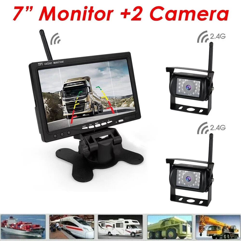 Vision 7" - Vehicle's Buses, Cameras) for - Enhance Camera Trailers, Waterproof Trucks(2 and Camera Safety Night Ideal Your Monitor Backup Kit RVs, with G·PEH with