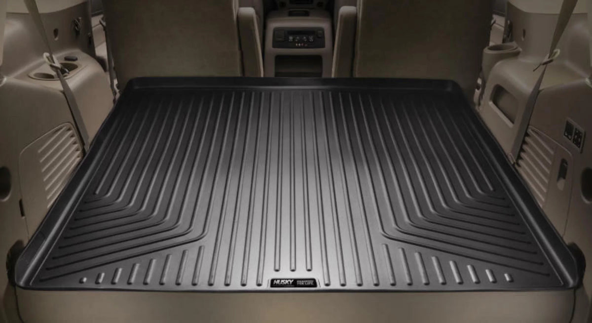 Yukon Cadillac Chevrolet by Husky RealTruck 2021-2023 Seat Escalade Behind 21 Compatible Liner with Weatherbeater Cargo Series Tahoe/GMC with select: 2nd Compatible Black