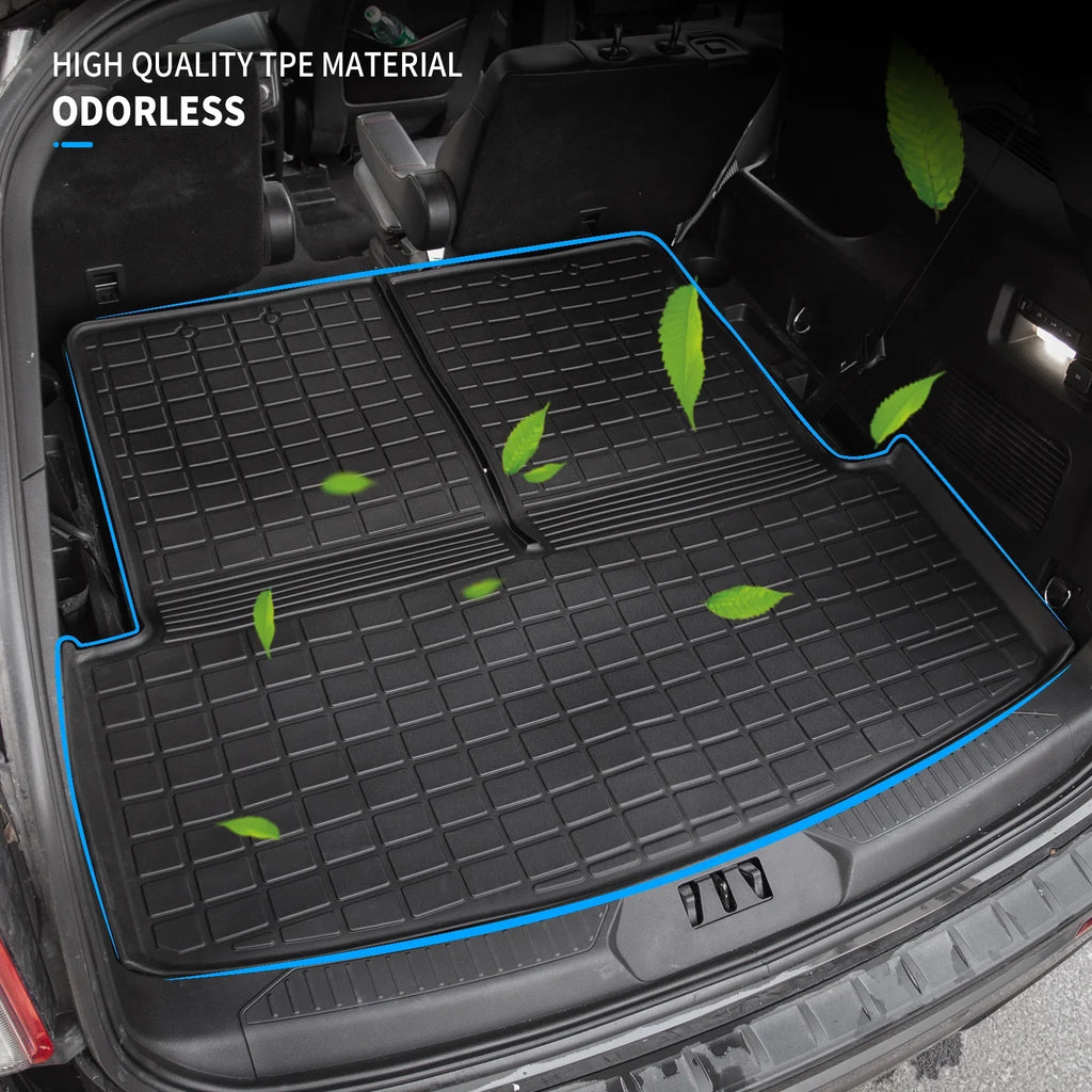 2021 Explorer Ford Cover Accessories Weather Seat Passenger 2022 2020 6&7 All Explorer Mat) Trunk Liner Backrest Fit Cargo 2023 Back for Protector Mat with TPE (Trunk Mat