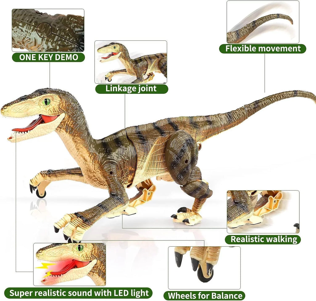 Control Girls 8-12 Toys Kids Gifts Dinosaur RC Walking Remote for Brown Dinosaur Boys 3-5, Old Sounds Ctrl T-Rex Age and 5-7, with - Years JBee Toy Robot for Lights Boys
