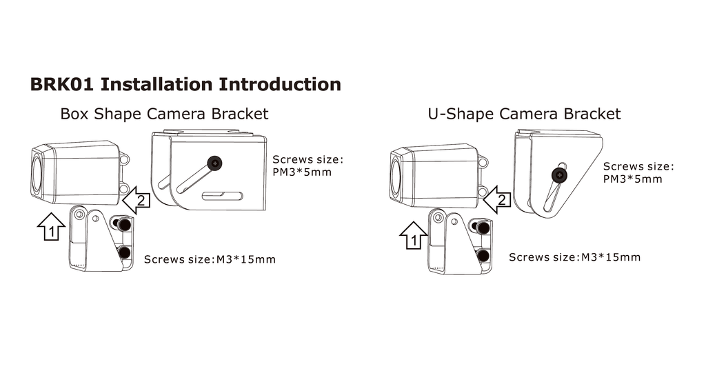 Cameras Screws with for Style — CM-AHD1) for (can use Cube BRK01 Brackets MINy RYDEEN Mounting Necessary