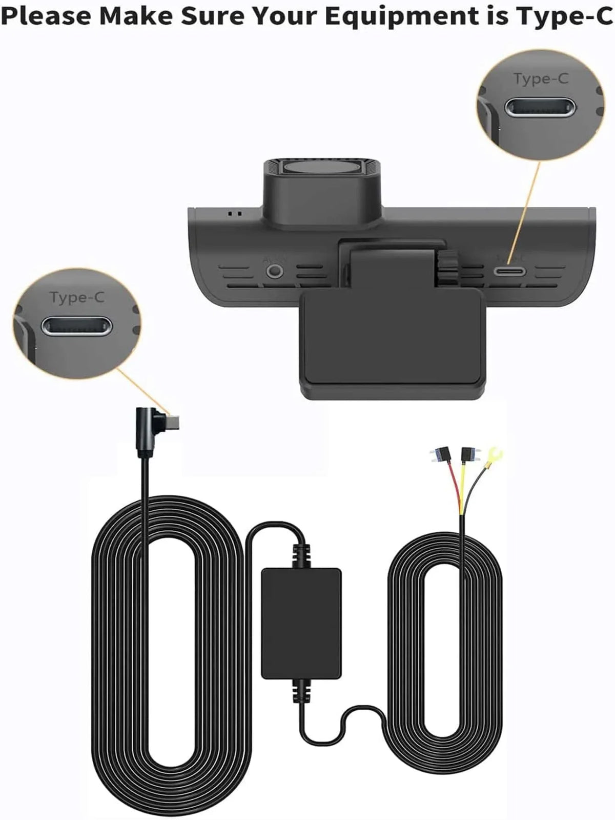 Wi-Fi, Hardwire GPS and Cam Kit Camera, Front Type-C Dash with 4K