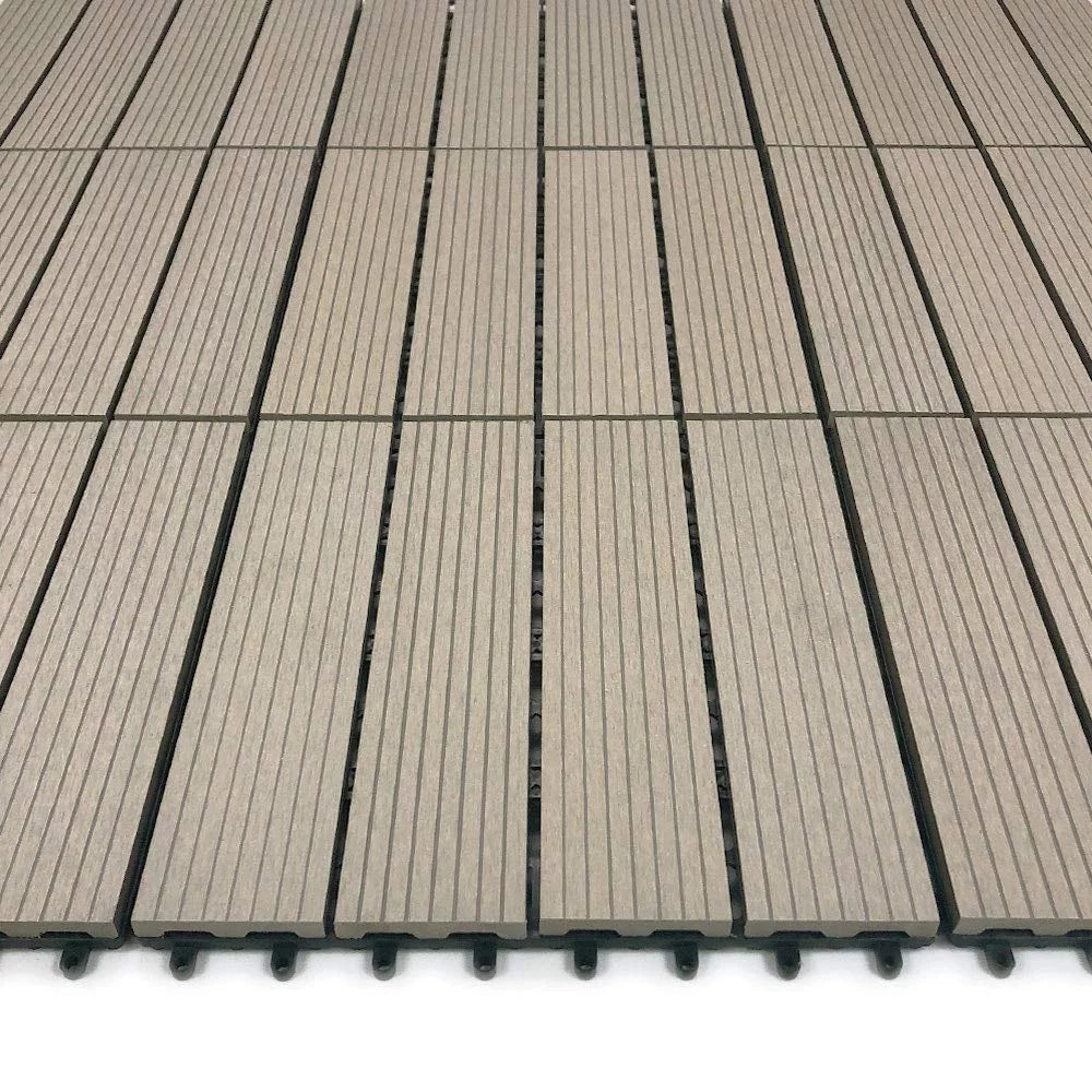 Wood-Plastic Easy 12" (9 Gray x DIY 12" x Deck RevTime 3/4”, Tiles Pcs)
