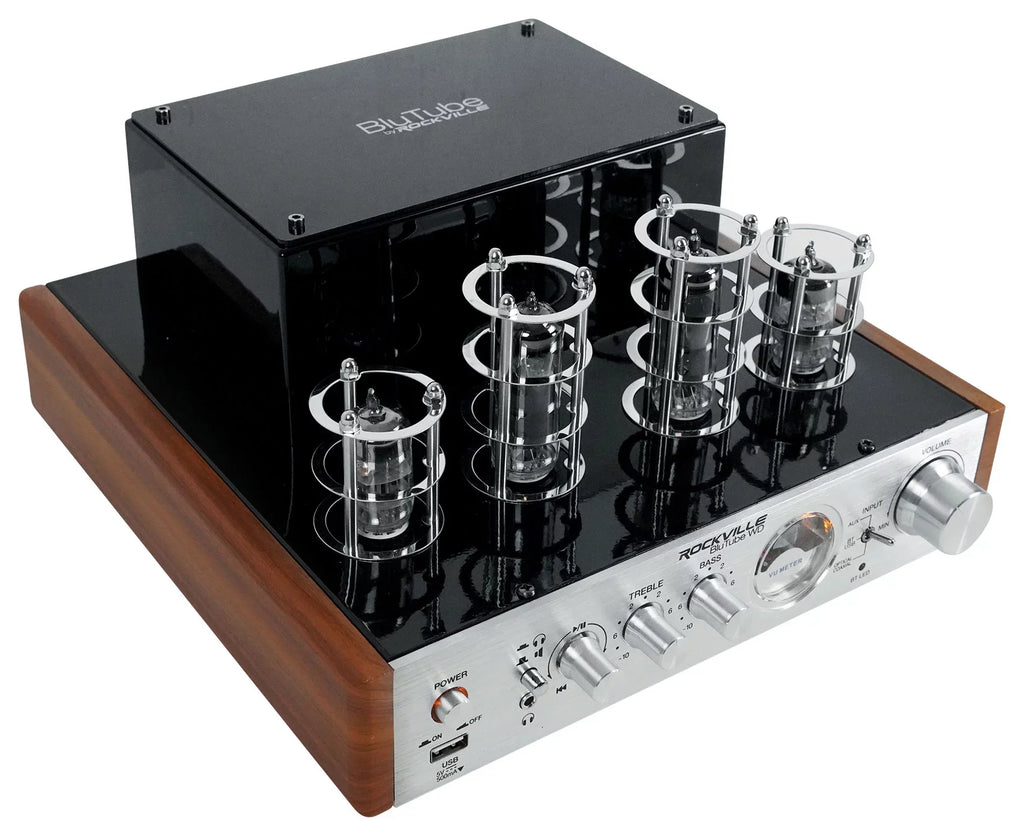 BluTube Bluetooth Rockville Tube Receiver WD + Speakers Amplifier/Home (2) Tower