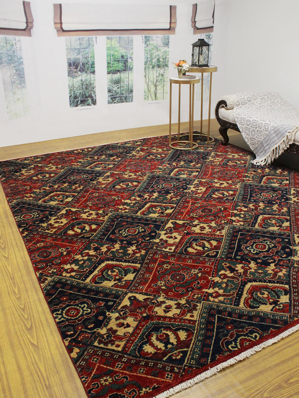 Aria Red/Blue Reggie x 9'10" Rug, 7'11"