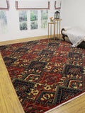 Aria Red/Blue Reggie x 9'10" Rug, 7'11"