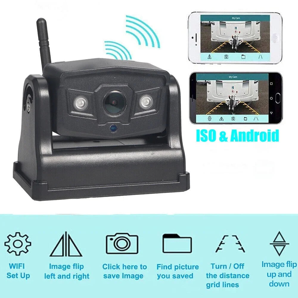 Wireless, Front/Rear High-Capacity Backup View 9600mAh WiFi Camera, Battery Magnetic JahyShow
