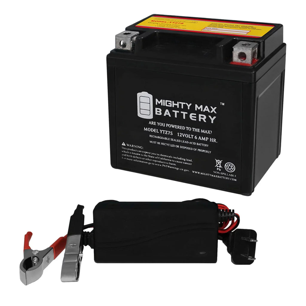 Battery + YTZ7S with 12V 505 SX 6AH ATV KTM 12V compatible Charger Replacement 2008-2012 1Amp