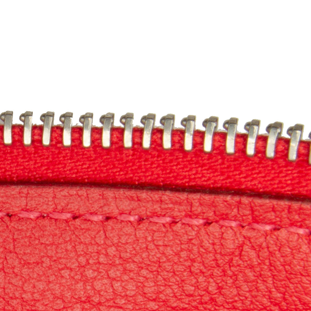 (Good) Pre-Owned Red Duo Jige Hermès Authenticated Calf Wallet Wallets Unisex Long Swift Leather