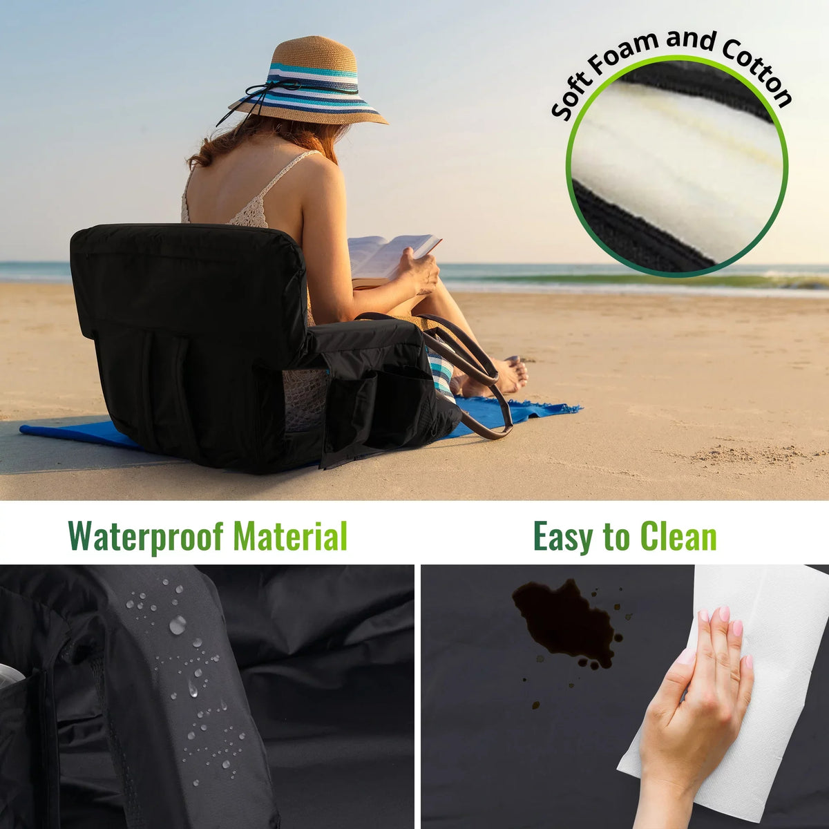 for Chair for Bleacher Women's Pack Worcest Thicken Bleachers, Lawns, Stadium Seat, Soccer Waterproof Backyards Wide National Tournament 2 Folding