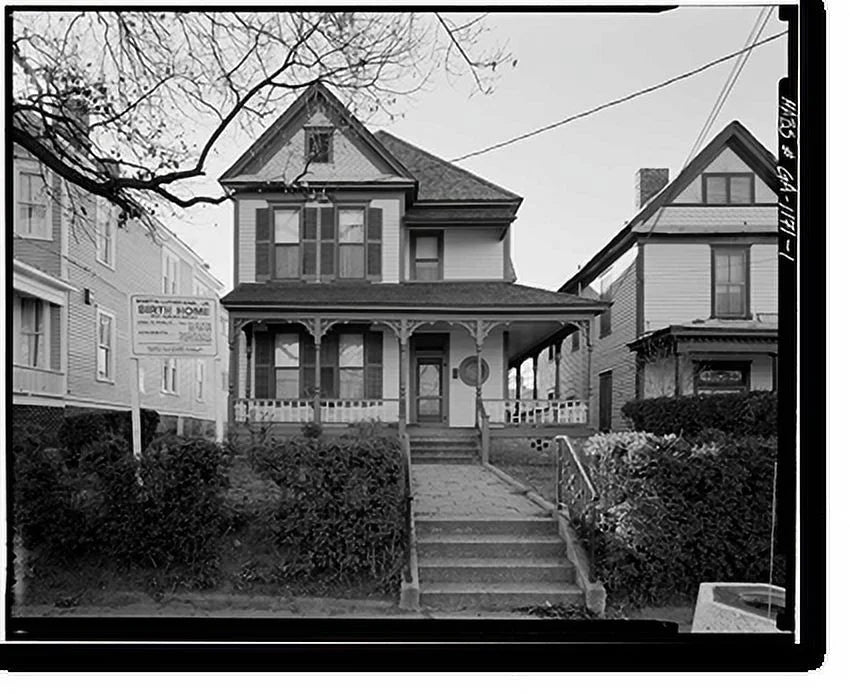 Jr. Avenue, Historic Atlanta, Print, Home, Fulton Martin Birth Luther Auburn 21-7/8" 501 Framed 17-7/8" x County, GA, King
