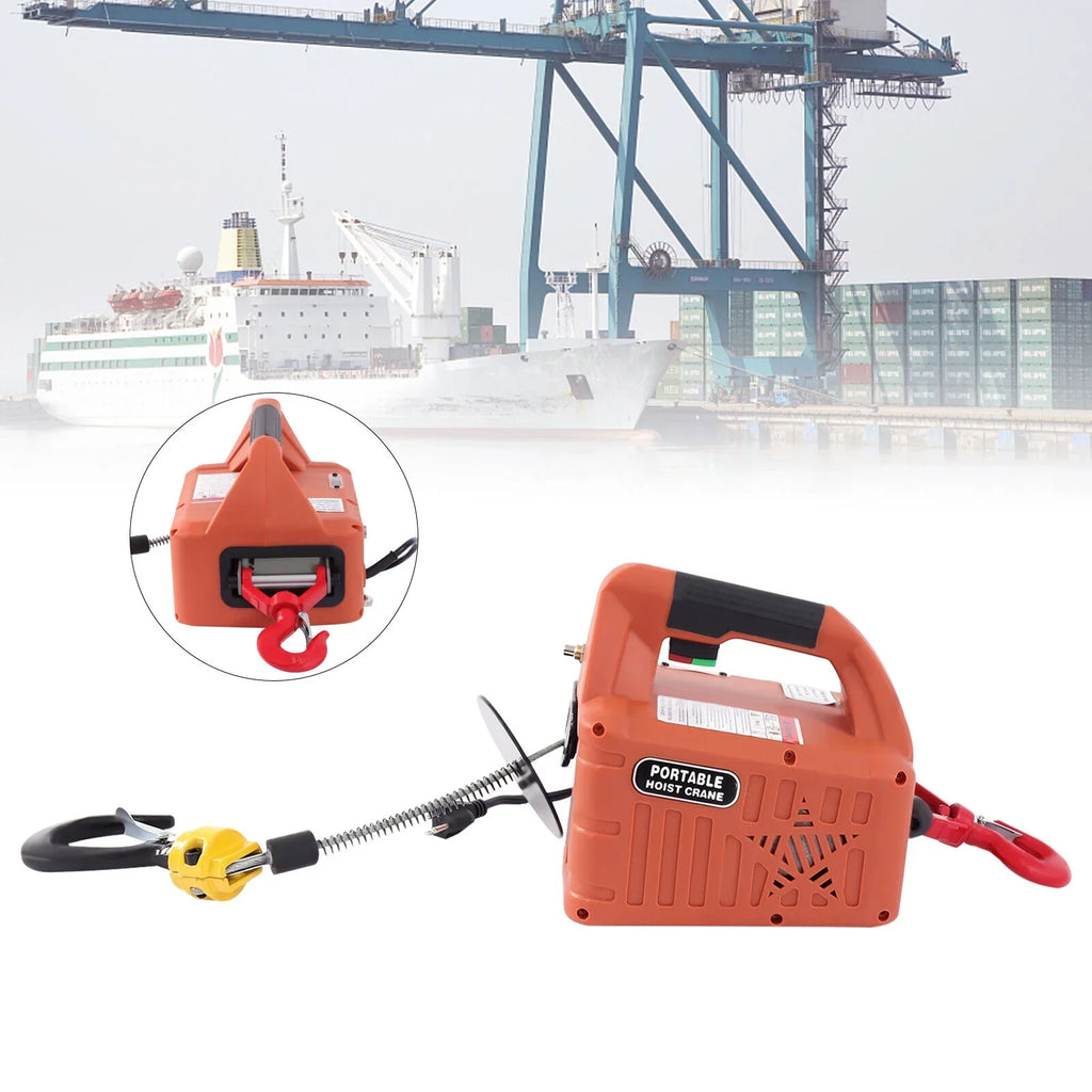 Wireless 110V Remote 200KG/440LBS 3-in-1 Heavy Crane Winch Lift Control 62ft Portable Duty ZhdnBhnos Electric w/ Hoist