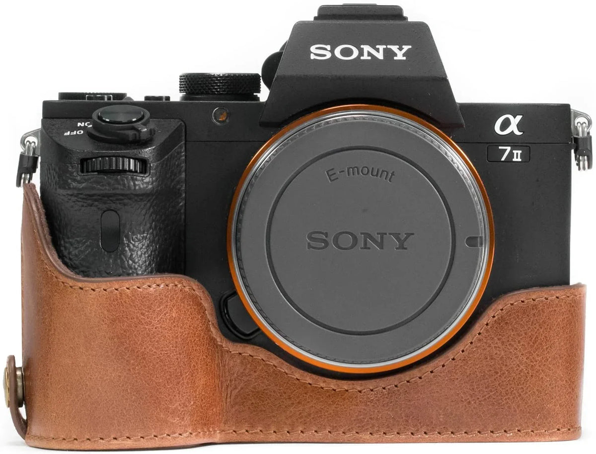 A7 A7R Dark II, II Sony MegaGear II, A7S - Brown Alpha Camera Strap Case and Half Genuine MG1130 Leather
