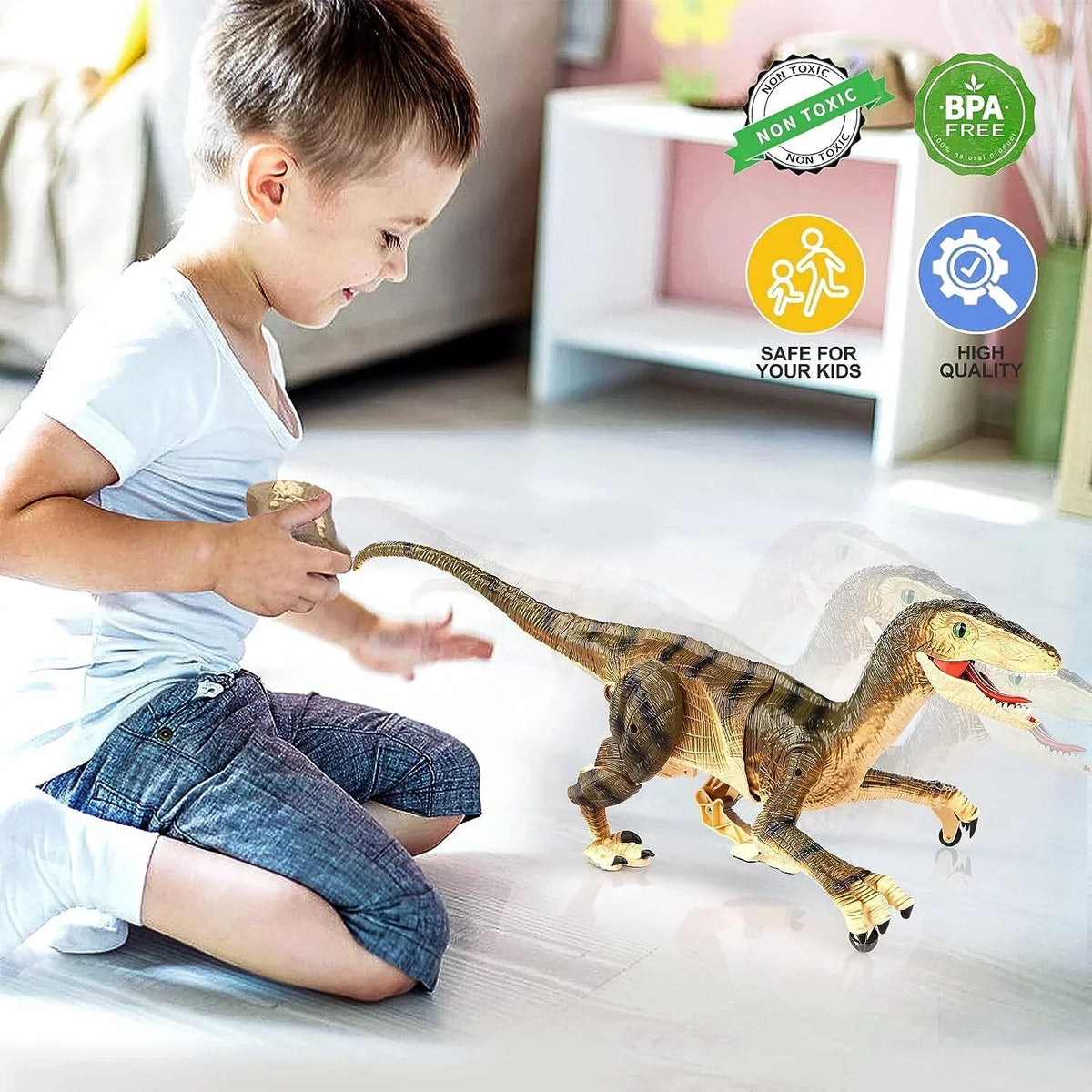 Control Girls 8-12 Toys Kids Gifts Dinosaur RC Walking Remote for Brown Dinosaur Boys 3-5, Old Sounds Ctrl T-Rex Age and 5-7, with - Years JBee Toy Robot for Lights Boys