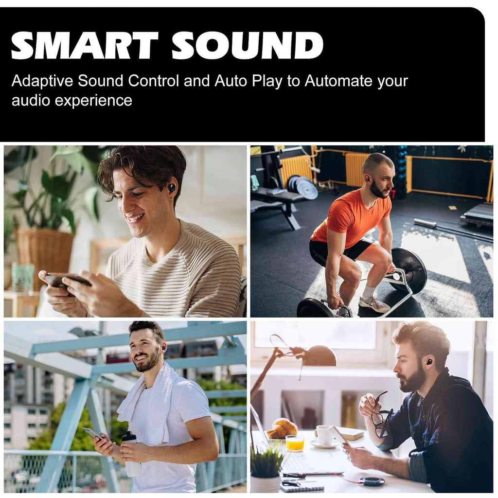 '+ with Connect, Earbuds Compatible Connection, Bluetooth Boost True IPX5 Bluetooth Pro Charging Dual Wireless UrbanX Water 5.2 Case, Black, Bass Balanced, Z6 Resistance,