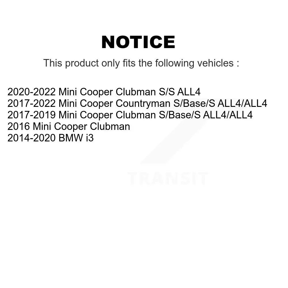 KDF-101034 For Coated Cooper - Kit Drilled Semi-Metallic Rotors Disc i3 Slotted Pads Rear And Transit Auto Mini Brake Countryman BMW Clubman