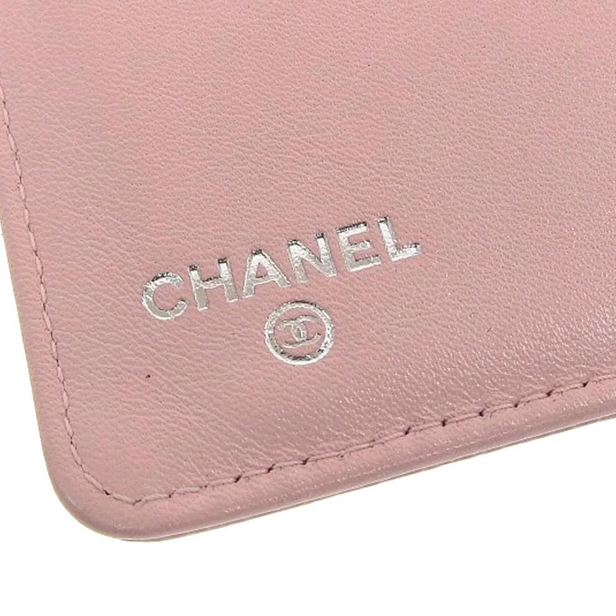 logo Pre-Owned mark here long A48651 caviar bi-fold CHANEL wallet 16 (Good) series Chanel skin pink