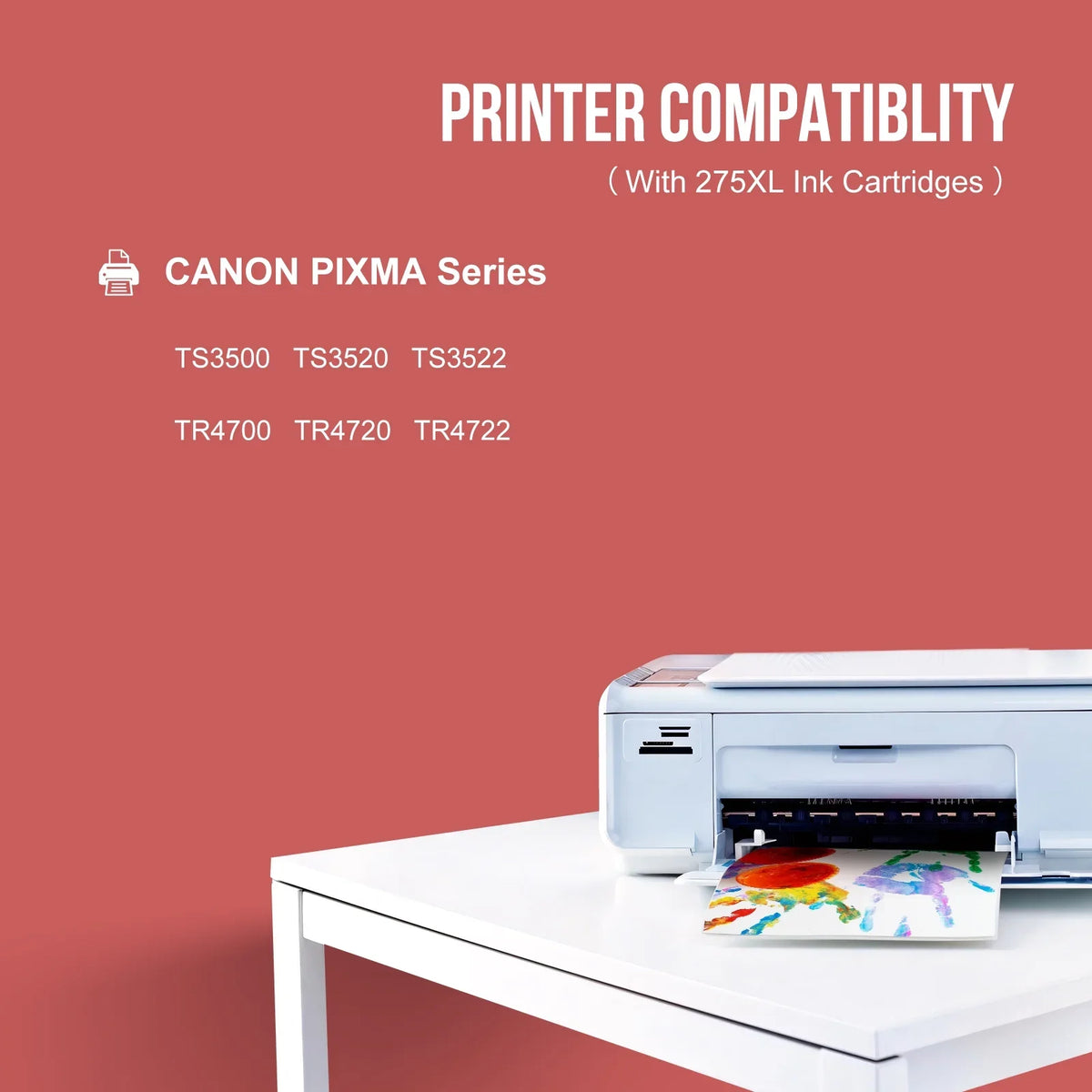 276 Ink TS3520 - TS3522 for TS3500 PIXMA Black and Pack , 275XL Canon Ink (2 for Cartridges Tri-color) Printers 275 TR4700 TR4720