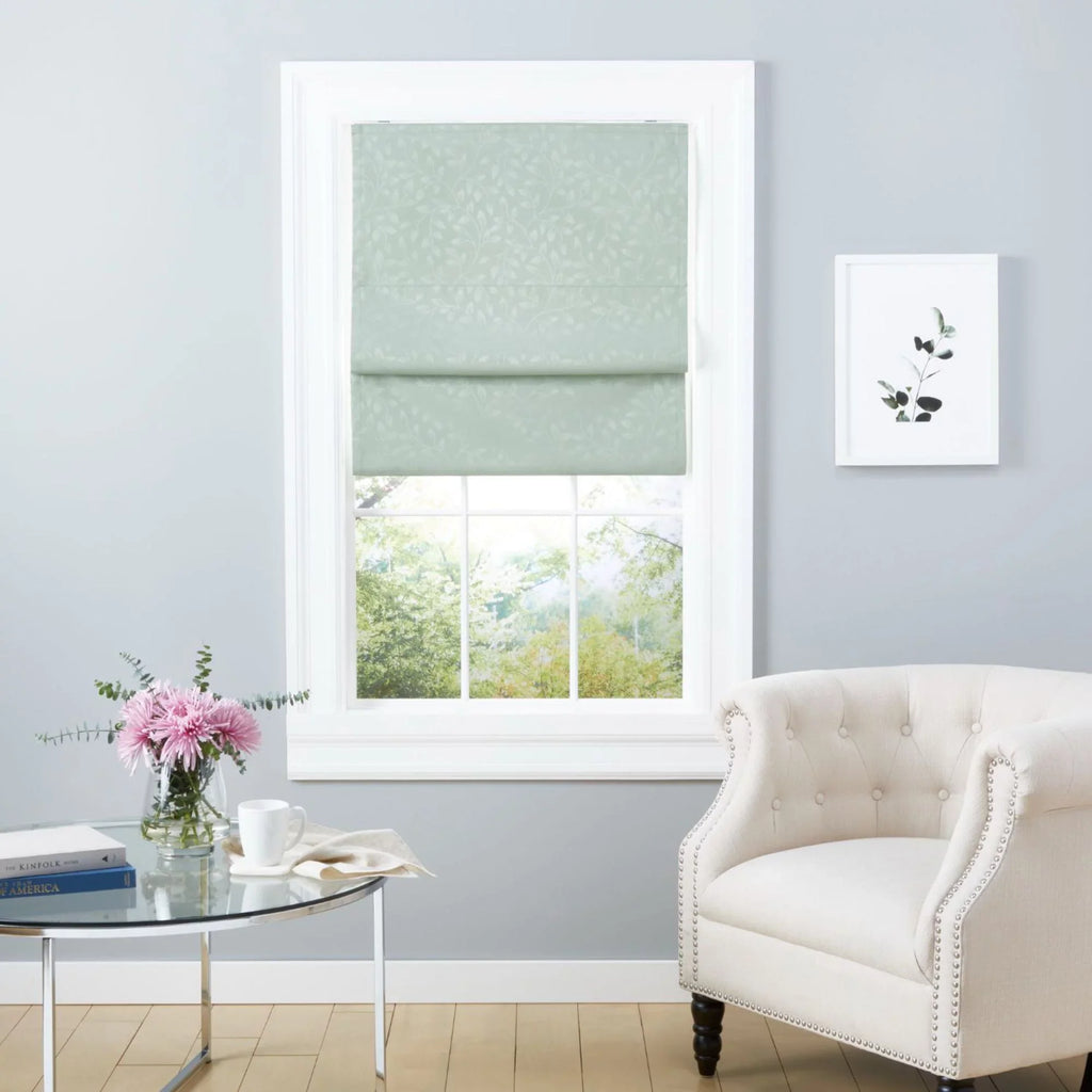 34"x Total Exclusive Bolan Sage Shade, Home Botanical Blackout Roman 64",