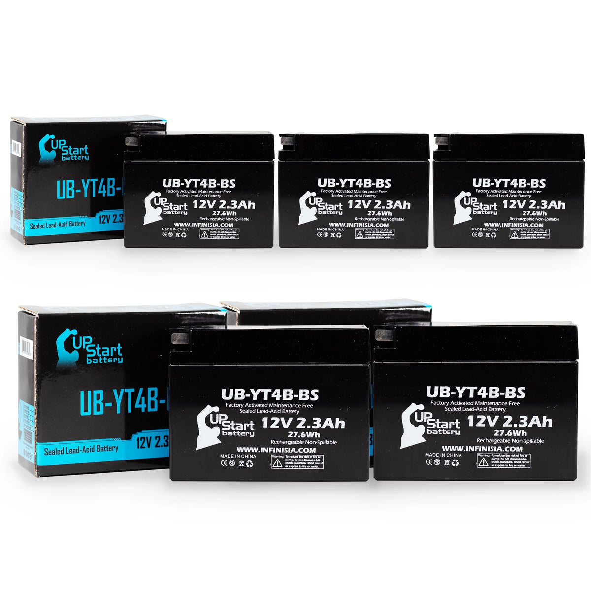 (FI) 5-Pack Activated, UpStart Motorcycle Battery Yamaha 2.3Ah, Replacement 400CC UB-YT4B-BS 2010 Free, - 12V, Maintenance Factory Battery SR400 for