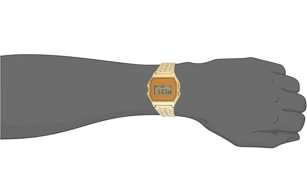 Men's Digital Casio Vintage A159WGEA-9A Quartz Watch Gold Stainless Tone Steel