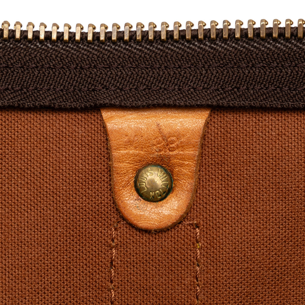 Canvas WeekenderBag Unisex Keepall Authenticated Bag Brown Vuitton Louis Monogram Travel Pre-Owned 60 (Fair)