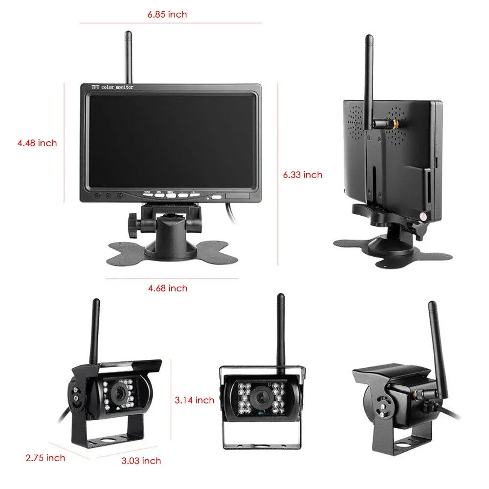 Vision 7" - Vehicle's Buses, Cameras) for - Enhance Camera Trailers, Waterproof Trucks(2 and Camera Safety Night Ideal Your Monitor Backup Kit RVs, with G·PEH with