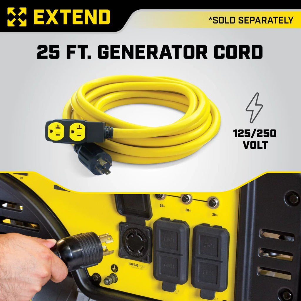 Portable with Champion Hook Equipment Watts Lift 15,000/12,000 Power Start Electric Generator and