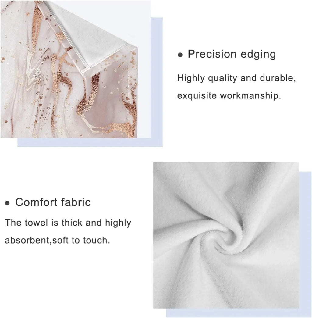 for Towel Gold Home Piece Decor, Hotel Rose & Bath Soft Set Comfortable Abstract Set Absorbent 3 Marble GZHJMY Bath Towels Towels