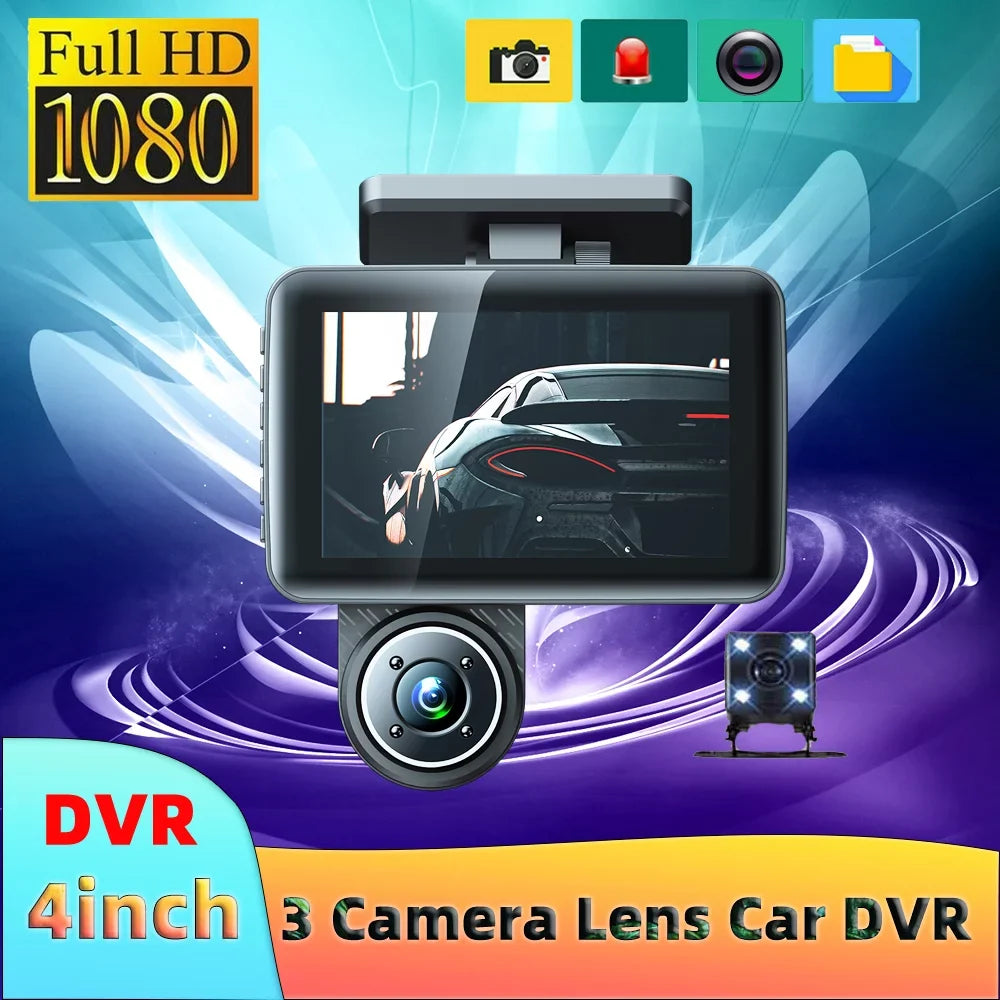 Driving Pinnaco Angle Cam Safety Rearview Cameras Recorder Dash Car Camcorder Wide 3 Mirror
